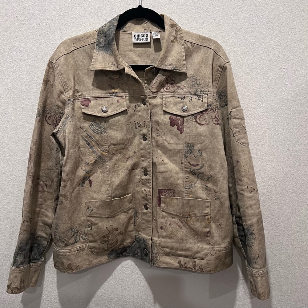 Chico’s design vintage jacket all over asian inspired medium Y2K rare festival